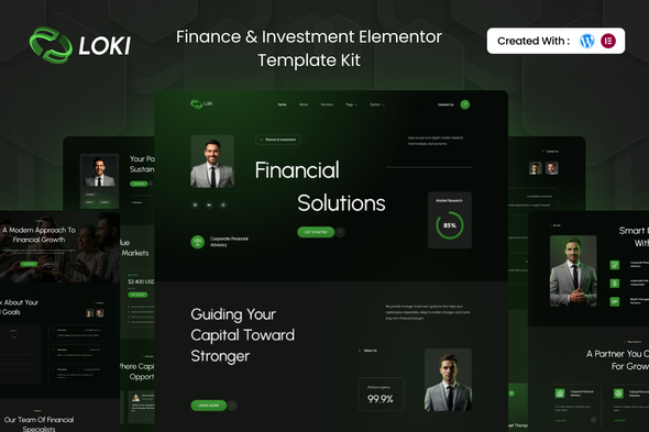 Loki - Finance & Investment Elementor Template Kit