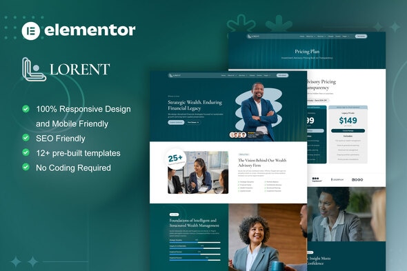 Lorent - Finance Advisor & Investment Elementor Template Kit