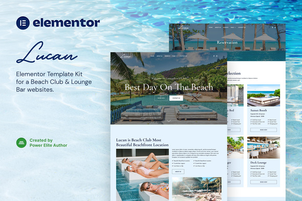 Lucan  Beach Club & Lounge Bar Elementor Template Kit