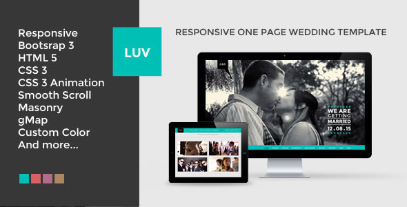LUV 2.3 - Responsive One Page HTML Wedding Template