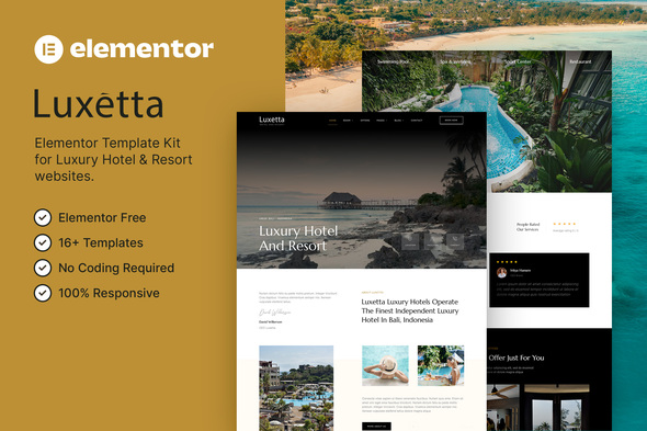 Luxetta  Luxury Hotel & Resort Elementor Template Kit