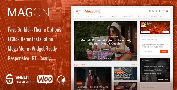 MagOne - News Magazine WordPress Theme