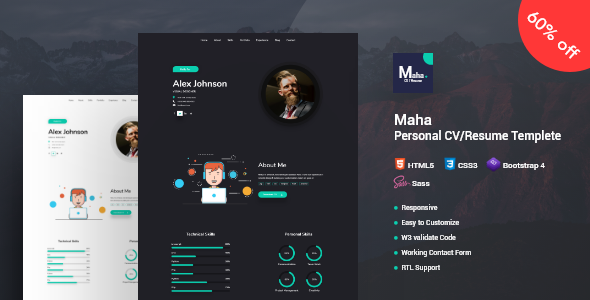 Maha CVResume 1.2.0 - HTML template