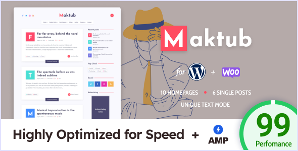 Maktub 2.0.6 - Minimal & Lightweight Blog for WordPress