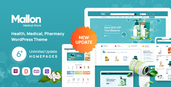 Mallon 1.5.16 - Medical Store Elementor WooCommerce WordPress Theme