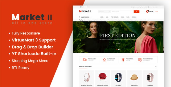 Market II 3.10.1 - Multipurpose eCommerce VirtueMart 3 Joomla Template