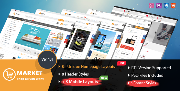 Market 1.4 - Multipurpose eCommerce HTML Template