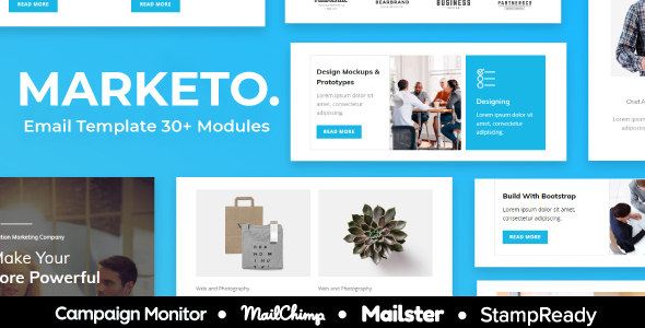 Marketo 1.1.0 - Multipurpose Responsive Email Template 30 Modules - StampReady  Mailster & Mailchimp