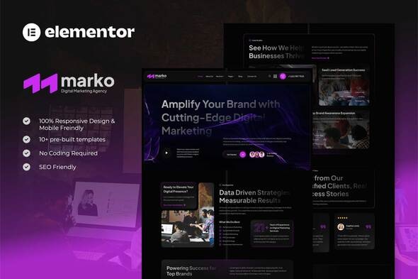Marko - Digital Marketing Agency Elementor Template Kit