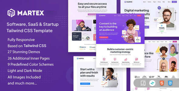 Martex 1.1 - Software SaaS & Startup Tailwind CSS Template