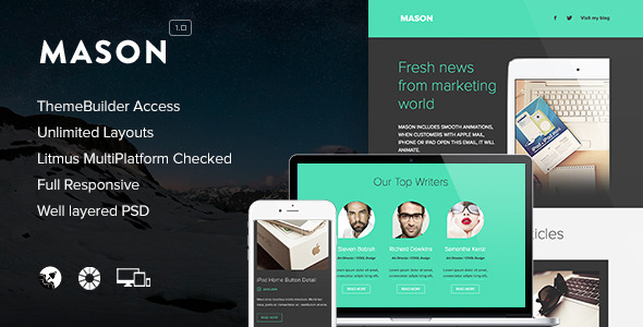 Mason 1.0 - Responsive Email  Themebuilder Access