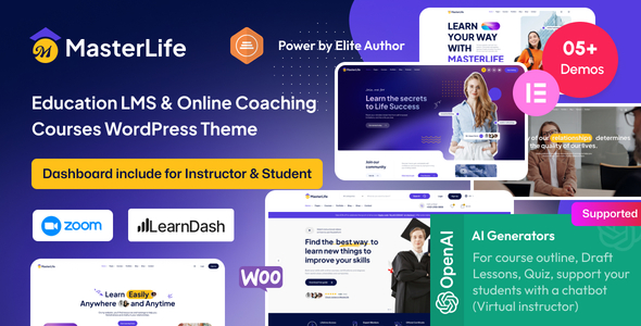 MasterLife 1.1.7 - Education LMS & Online Coaching Courses WordPress Theme