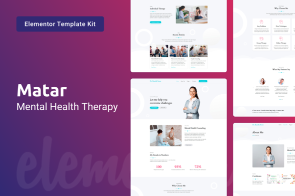 Matar  Mental Health Therapy Elementor Template Kit