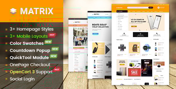 Matrix 3.0 - Multipurpose eCommerce Marketplace OpenCart 3 Theme With Mobile-Specific Layouts