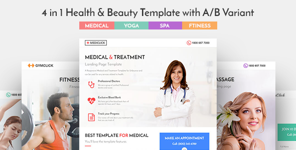 Medical 1.0 - Spa Yoga & Fitness Landing Page Template