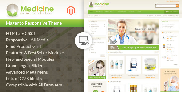 Medicine 1.9.2.2 - Responsive Magento Theme