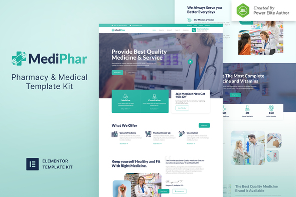 Mediphar 1.0.1 - Pharmacy & Medical Elementor Template Kit