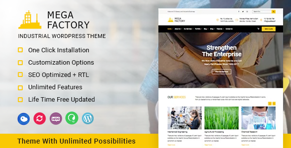 Mega Factory 3.0 - Industrial WordPress Theme