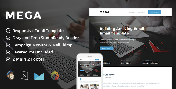Mega 1.3 - Responsive Email  StampReady Builder