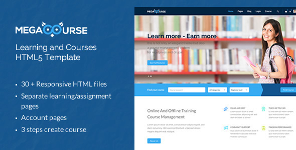 Megacourse 1.4 - Learning and Courses HTML5 Template