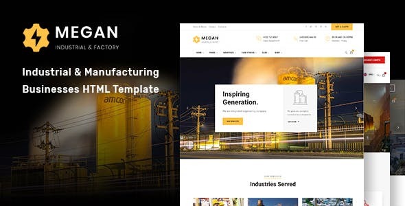 Megan 4.6.0 - Industrial & Manufacturing Businesses HTML Template