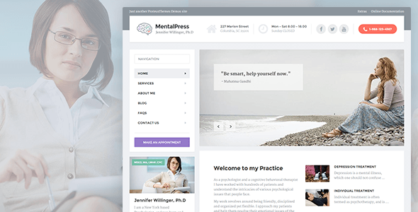 MentalPress 7 - WordPress Theme for Medical Professionals Psychologists and Psychiatrists