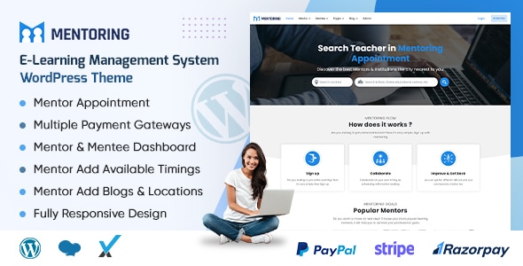 Mentoring - Online Education Tutor Booking & Learning Management WordPress Theme