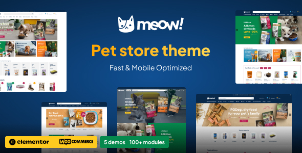 Meow 2.8 - Pet Care & Pet Shop Elementor WordPress WooCommerce Theme