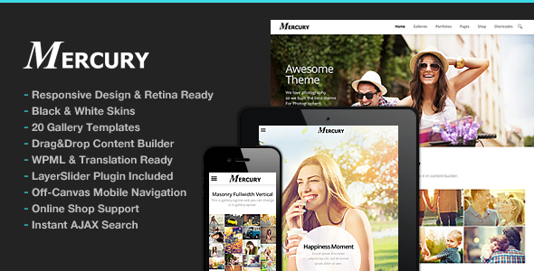 Mercury 1.0 - Photography WordPress