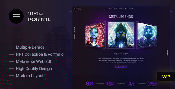 MetaPortal 3.0.0 - NFT Portfolio WordPress Theme