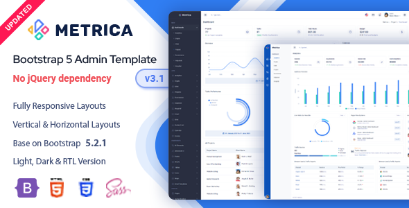 Metrica 2.1.0 - Bootstrap 5 Admin & Dashboard Template