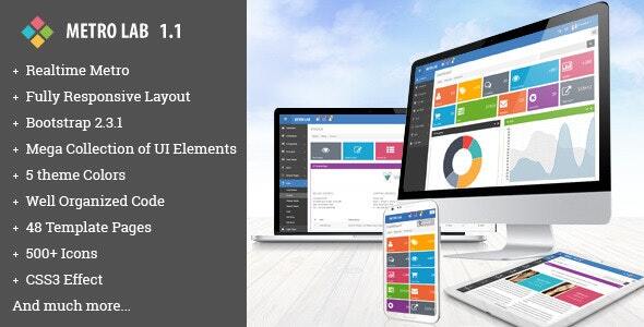 Metro Lab 1.1 - Responsive Dashboard Template