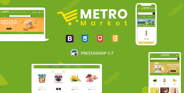 Metro Market - Organic & Grocery Store Prestashop 1.7 - 9.x Responsive Theme