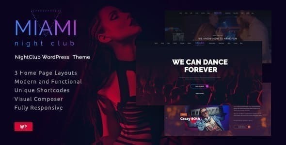 Miami  Night Club WordPress Theme
