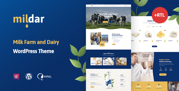 Mildar 1.0.3 - Dairy Farm & Milk WordPress Theme  RTL