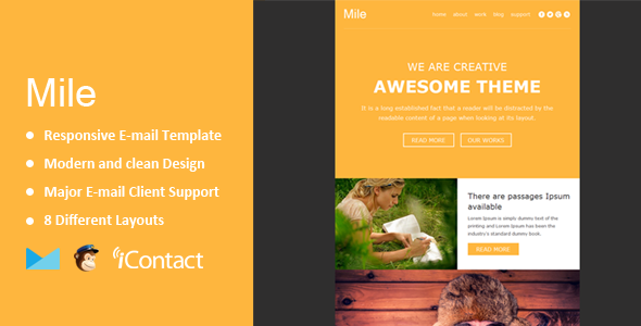 Mile - Responsive E-mail Template  Themebuilder Access