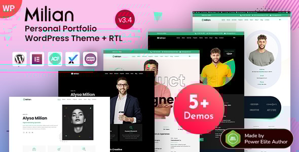 Milian 3.4 - Personal Portfolio & Online Resume CV WordPress Theme