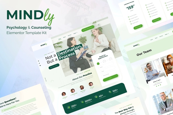 Mindly - Psychology Therapy & Counseling Elementor Template Kit