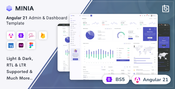 Minia 4.1.0 - Angular 21 Admin Dashboard Template