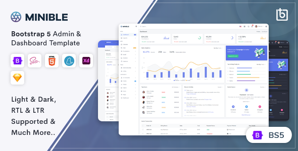 Minible 3.3.0 - Admin & Dashboard Template