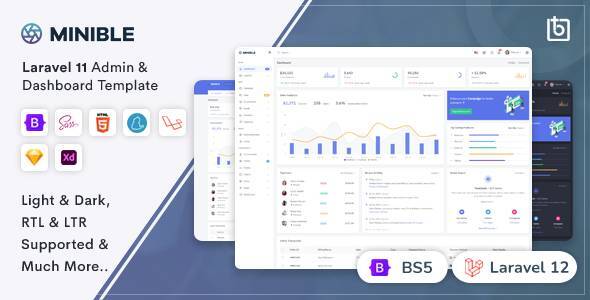 Minible 3.3.0 - Laravel 12 Admin & Dashboard Template