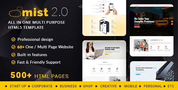 Mist 2.0 - Multi-Purpose HTML5 Responsive Template