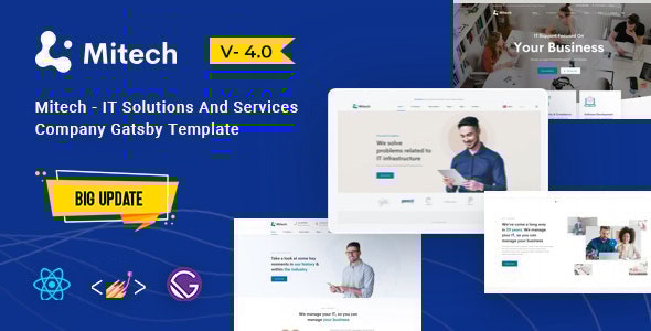 Mitech 4.0 - React Gatsby Technology & Blog Template