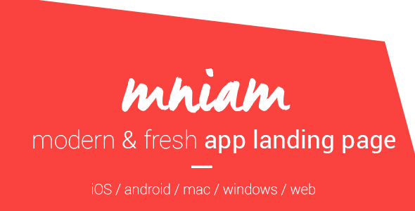 Mniam  Modern & Fresh App Landing Page