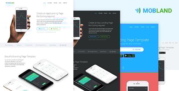 Mobile 1.0 - App Landing Page Templates  Mobland