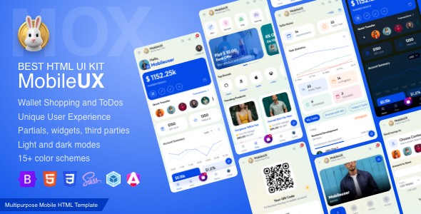 Mobileux 5.3 - HTML Mobile App UI Template Bootstrap 5 Angular 19 Starter kit