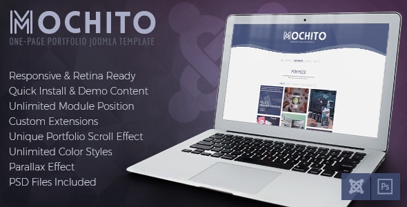 Mochito 2.5 - One Page Portfolio Joomla template