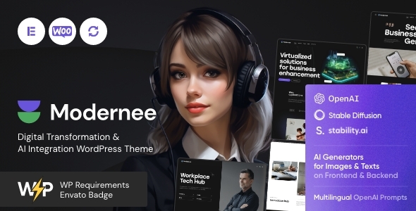 Modernee 1.11 - AI Company & Digital Agency WordPress Theme