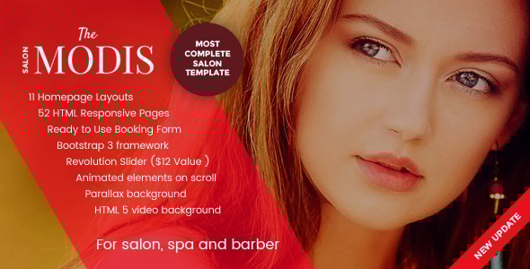 Modis 1.3.4 - Salon Spa & Barber Website Template