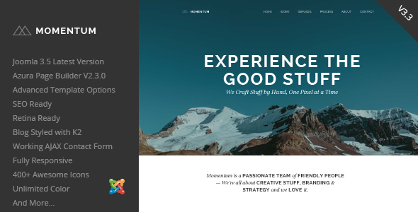 Momentum 3.5 - Simple Creative OnePage Joomla Template